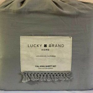 LUCKY BRAND CAL-KING SHEET SET FRINGED HEM
